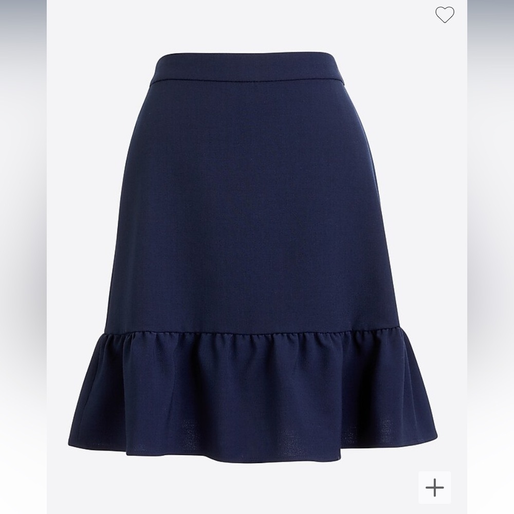 J. Crew Factory flounce mini skirt navy size 16 NWT